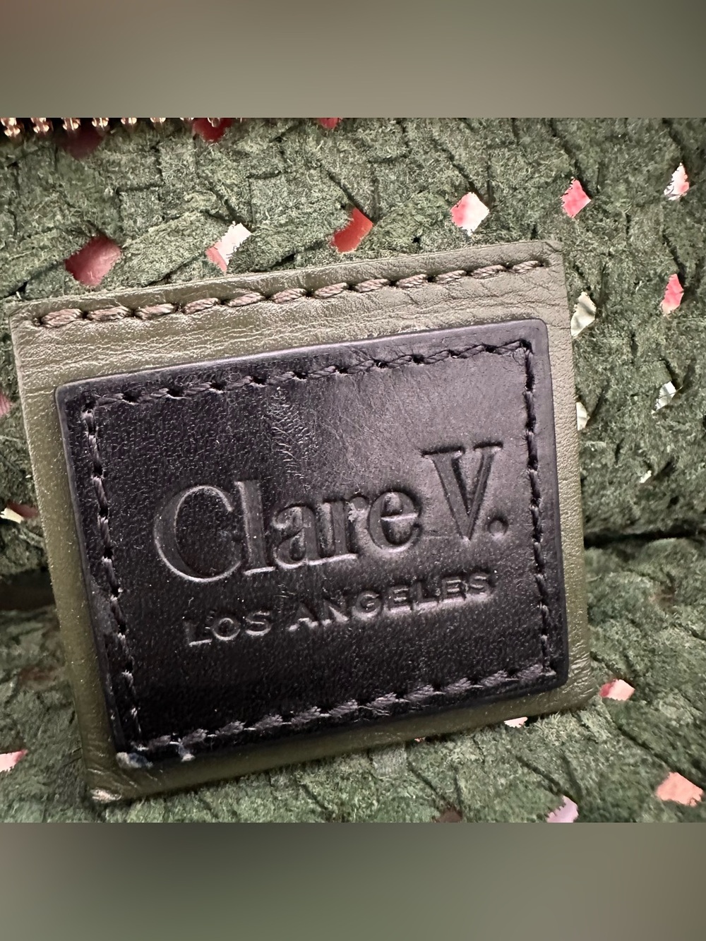 Clare V Marisol Army Green Rattan Bag - Picture 5 of 11